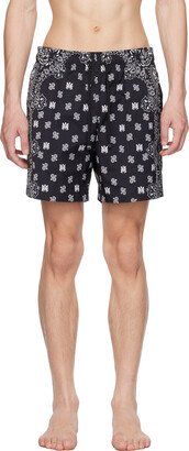 Black Bandana Swim Shorts