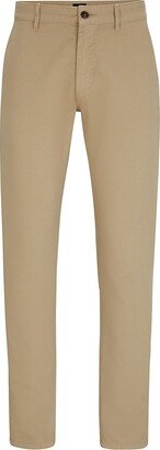 Slim-Fit Trousers In Stretch-Cotton Satin-AA