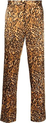 Animal-Print Slim-Cut Trousers