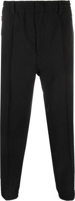 Elasticated-Waist Slim-Cut Trousers-AC