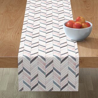 Table Runners: Herringbone - Blush Table Runner, 90X16, Pink