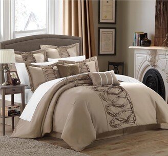 Gracewood Hollow Khadra Taupe 12-piece Bed-in-a-bag and Sheet Set