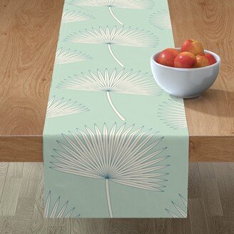 Table Runners: Boho Sunshine Palm Leaves Table Runner, 108X16, Green