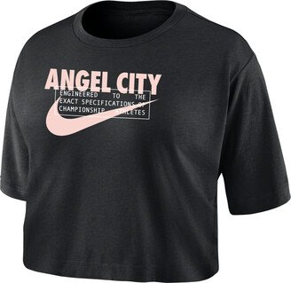 Angel City FC Women's Dri-FIT Soccer Cropped T-Shirt in Black