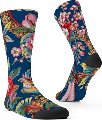 Socks: Edwardian Parrot - Bright Custom Socks, Multicolor