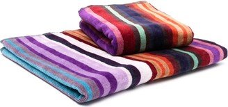 Stripe-Pattern Bath Towel Set
