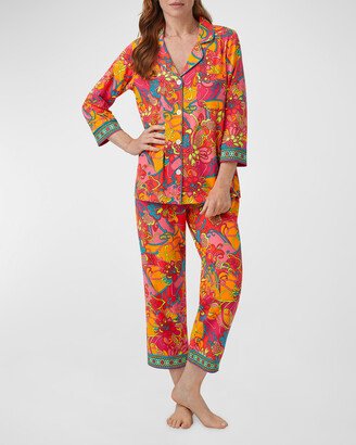 Trina Turk x Bedhead Pajamas Cropped Floral-Print Cotton Jersey Pajama Set