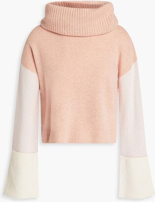 Color-block wool and cashmere-blend turtleneck sweater