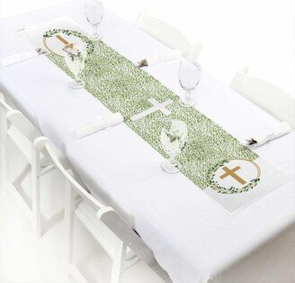 Big Dot of Happiness Elegant Cross - Petite Religious Party Paper Table Runner - 12 x 60 inches