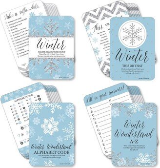 Big Dot of Happiness Winter Wonderland - 4 Snowflake Holiday Party and Winter Wedding Games - 10 Cards Each - Gamerific Bundle