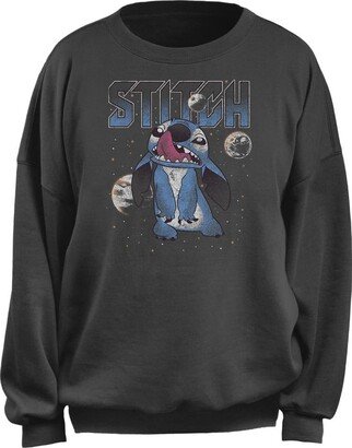 Women's Junior's Stitch Planets Oversized Fleece