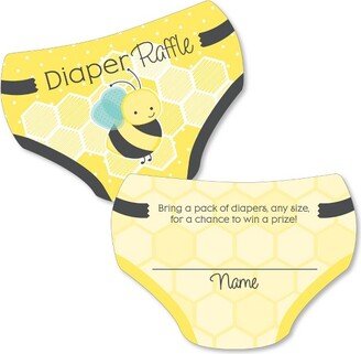 Big Dot of Happiness Honey Bee - Diaper Shaped Raffle Ticket Inserts - Baby Shower Activities - Diaper Raffle Game - Set of 24