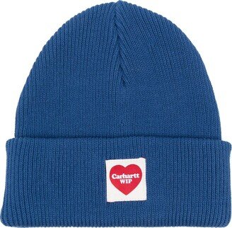 Logo-Patch Knit Organic-Cotton Beanie