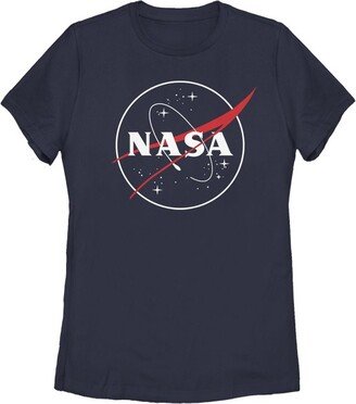 Women's NASA Outline Simple Logo T-Shirt - Navy Blue - 2X Large