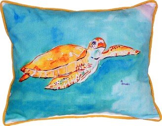 Betsy Drake Brown Sea Turtle 16x20-inch Indoor/Outdoor Pillow