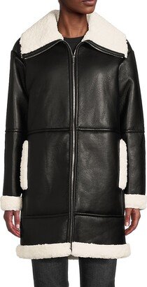 Faux Leather & Faux Fur Moto Coat