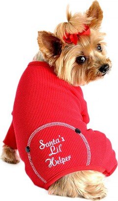Doggie Design Christmas Santa's Lil' Helper Dog Pajama - Red(X-Small)