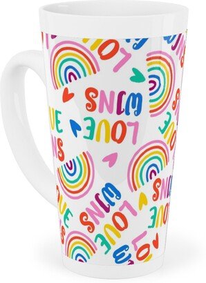 Mugs: Love Wins - Pride - Brights Tall Latte Mug, 17Oz, Multicolor