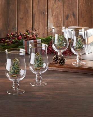 Christmas Tree Tulip Glasses, Set of 4