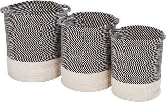 Woven Rope Baskets - Set of 3