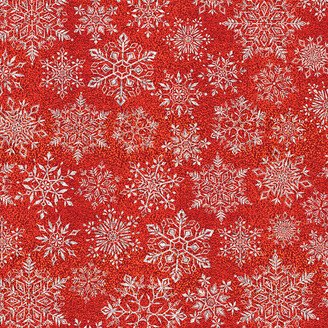 Wrap Silver Snowflakes Red