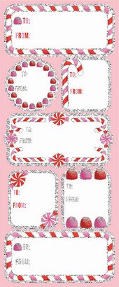 Labels Peppermint Candy Canes Light Pink