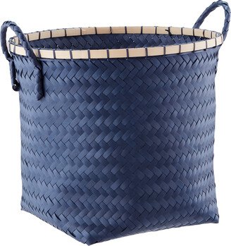 Strapping Basket w/Bamboo Trim Slate Blue