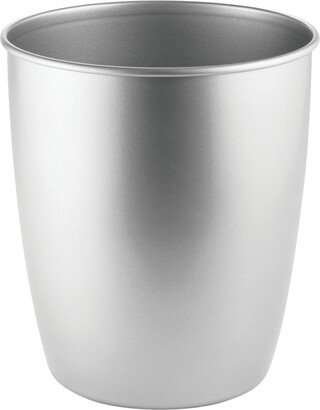 mDesign Small 1.5 Gallon Round Bathroom Wastebasket Garbage Bin, Chrome