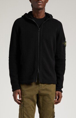 Hooded Zip Wool Blend Sweater