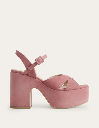 Cross Strap Platform Wedges