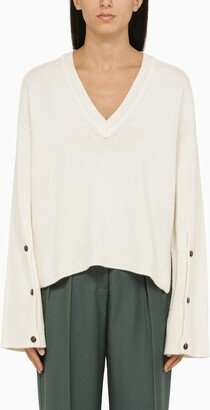 Ivory wool and cashmere jumper