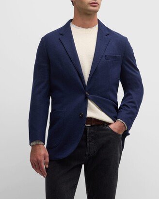 Men's Cashmere Jersey Two-Button Sport Coat