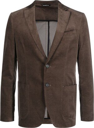 Single-Breasted Suede Blazer-AA