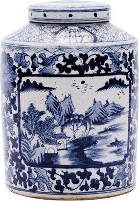 Legend of ASIA Handmade Dynasty Floral Landscape Medallion Tea Decorative Jar