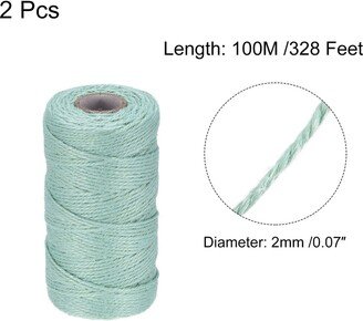 Unique Bargains 2pcs 328 Feet Garden Twine, 2mm Craft Jute Twine String for Crafts