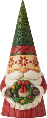 Enesco Jim Shore Heartwood Creek Christmas Gnome Holding Wreath Figurine