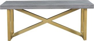 Timbergirl Raven Mango Wood Dining Bench with Gold legs