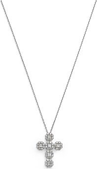 Diamond Cross Pendant Necklace in 14K White Gold, 0.75 ct. t.w.