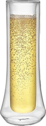 Cosmo Double Wall Stemless Champagne Flutes - Set of 4 Mimosa Champagne Glasses - 5 oz