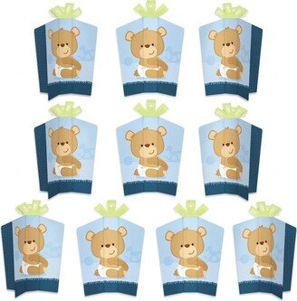 Big Dot Of Happiness Baby Boy Teddy Bear - Table Decor - Baby Shower Fold & Flare Centerpieces 10 Ct