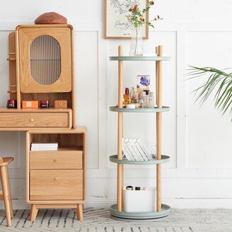 unbrand Rotating Solid Wood Multifunctional Storage Rack