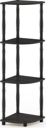 Turn-N-Tube 4-Tier Corner Display Rack Multipurpose Shelving Unit with Classic Tubes, Espresso/Black