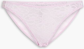 Monogram-trimmed lace mid-rise briefs