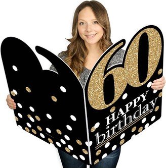 Big Dot of Happiness Adult 60th Birthday - Gold - Happy Birthday Giant Greeting Card - Big Shaped Jumborific Card