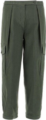 Cropped Buttoned Cargo Trousers