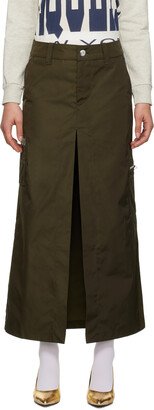 Khaki Split Maxi Skirt
