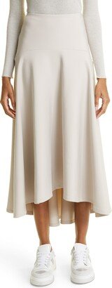 Hi-Low Twill Maxi Skirt