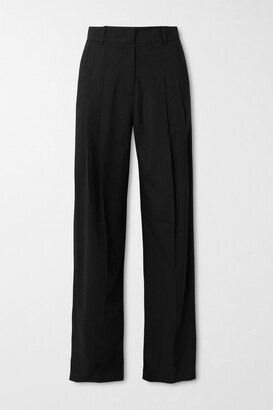 The Frankie Shop - Gelso Pleated Tencel-blend Straight-leg Pants - Black