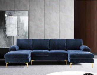 GREATPLANINC U shape Chenille Sofa Set Tufted Back Couch Set with 2 Chaise Sofa