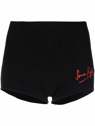 Logo-Embroidered Knitted Shorts